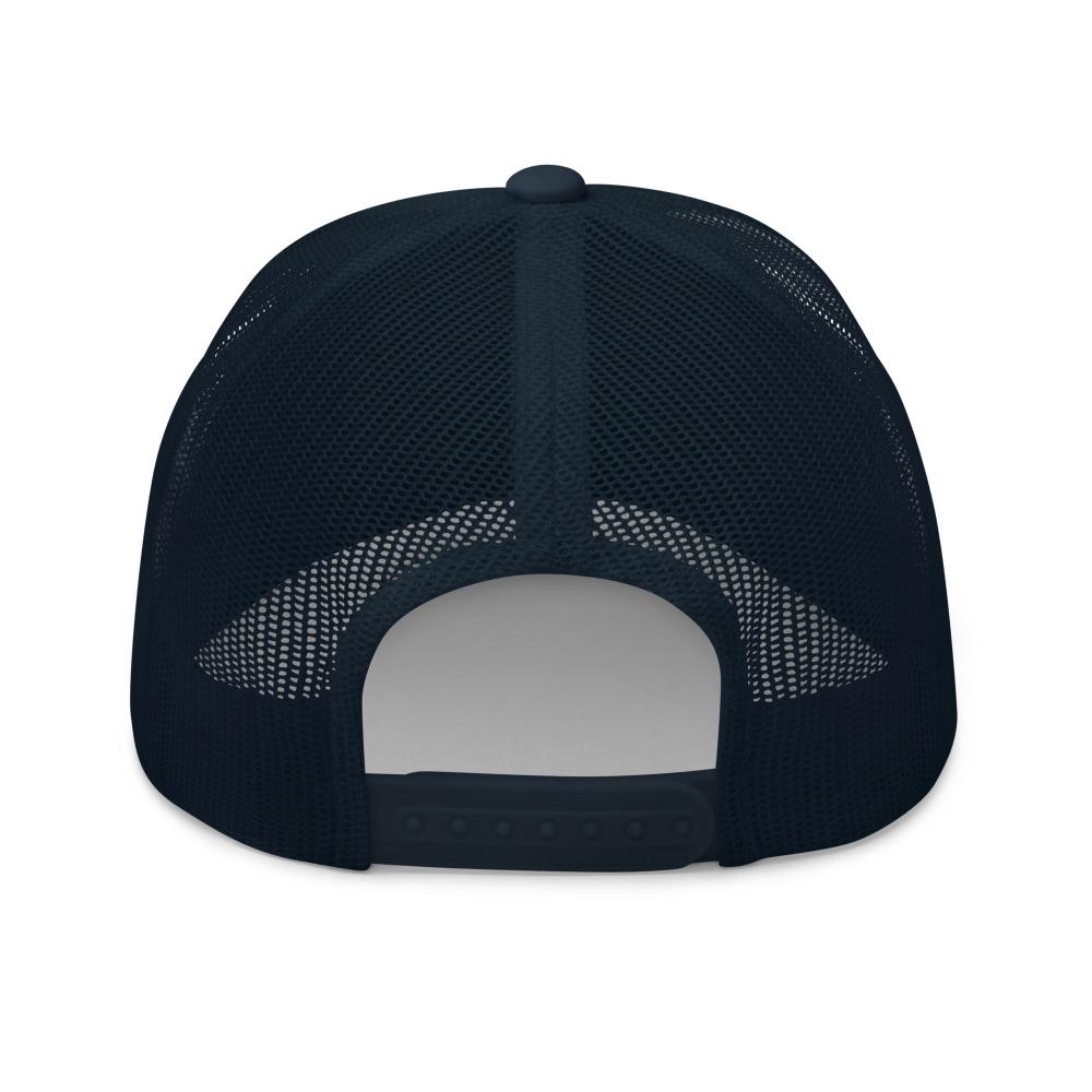 Aries Zodiac Embroidered Curved Bill Trucker Hat - Navy Color - https://ascensionemporium.net